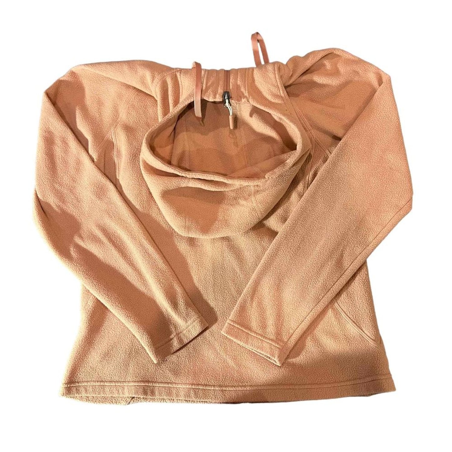 The North Face Womens Full Zip Fleece Hoodie Jacket Peach Tan Size Medium