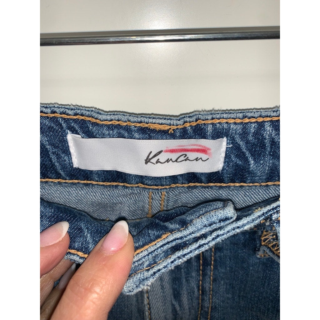 KanCan Women's High Rise Distressed Straight Leg Jeans Size 3/25 Blue