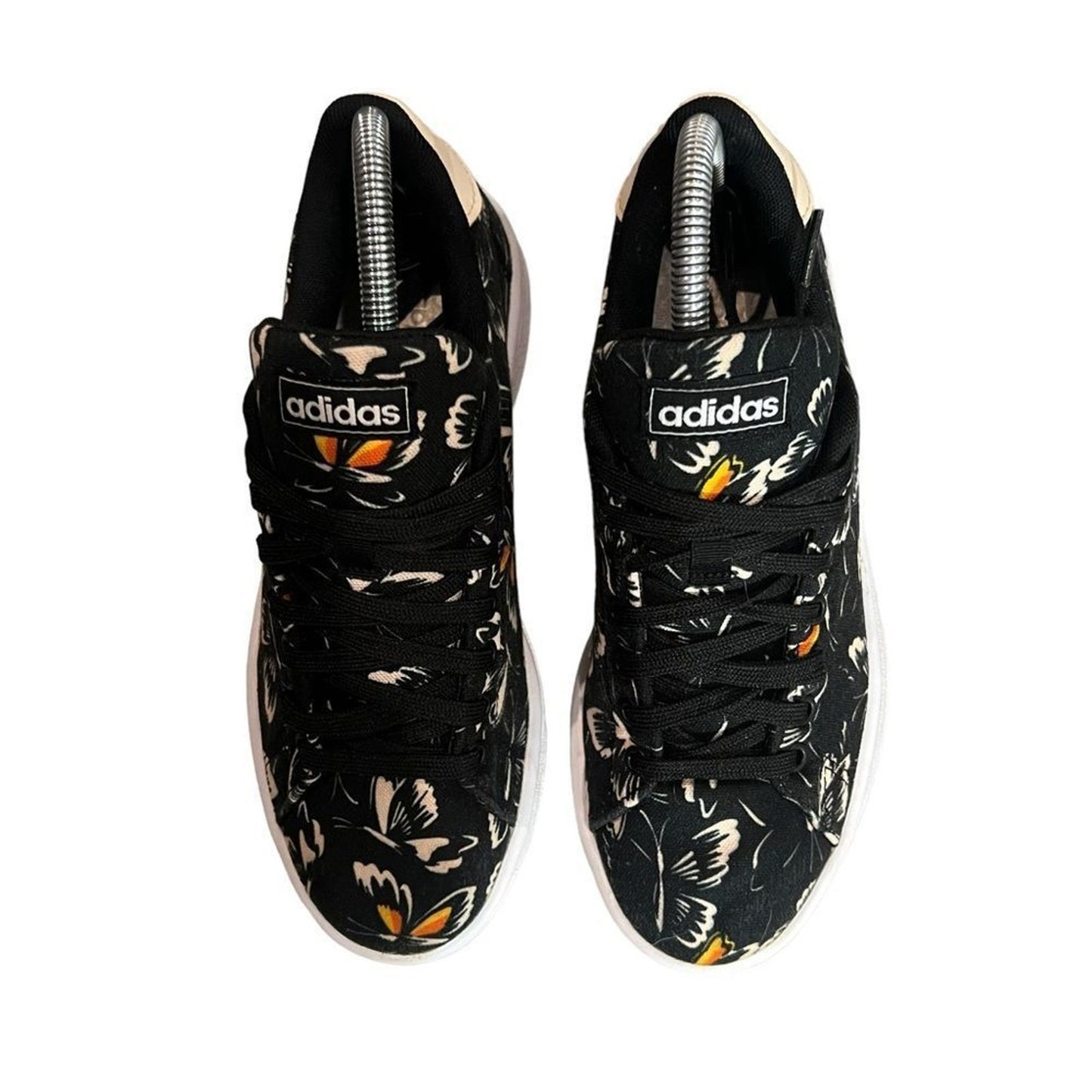 adidas x FARM Rio Stan Smith Womens Size 6.5 Sneakers Black Floral Print Low Top