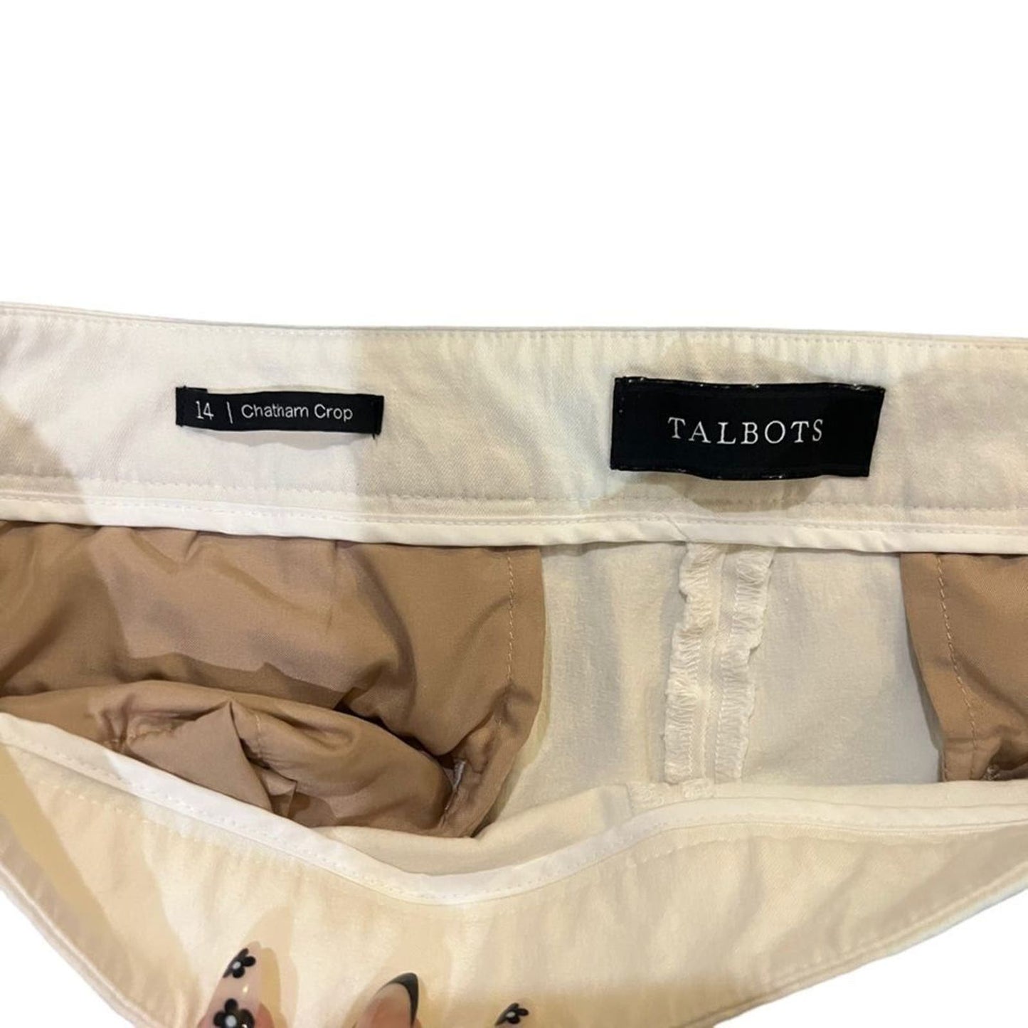 Talbots White Chatham Crop Pants Size 14