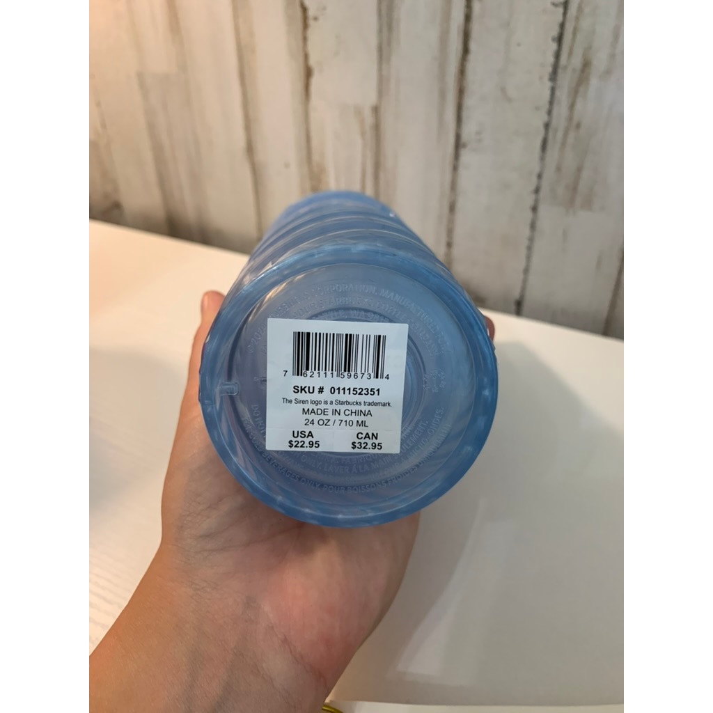 Starbucks Summer 2024 Venti Tumbler Blue Swirl 24oz Lid