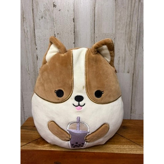 Squishmallows 8" Regina Corgi Plush Toy with Boba Multicolor