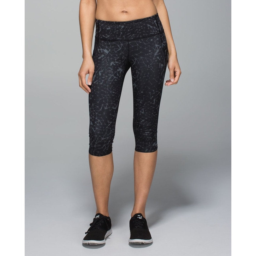 Lululemon Run Top Speed Crop Luxtreme Star Crushed Coal Black Size 4 Leggings