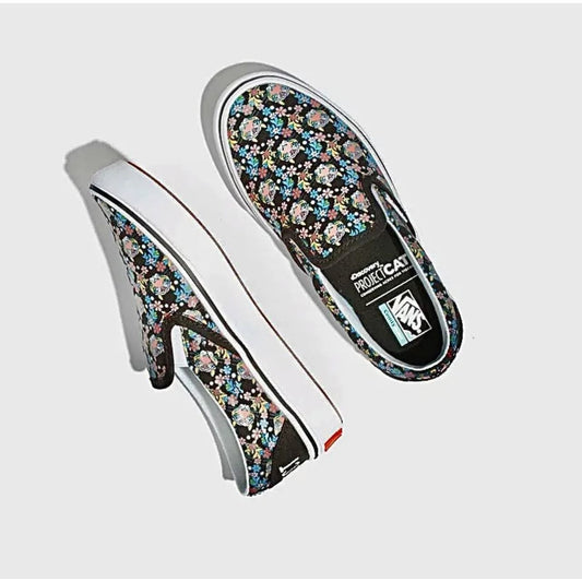 Vans x Discovery (Project CAT) Floral Canvas Slip-On Skate Shoe - Juniors Size 4