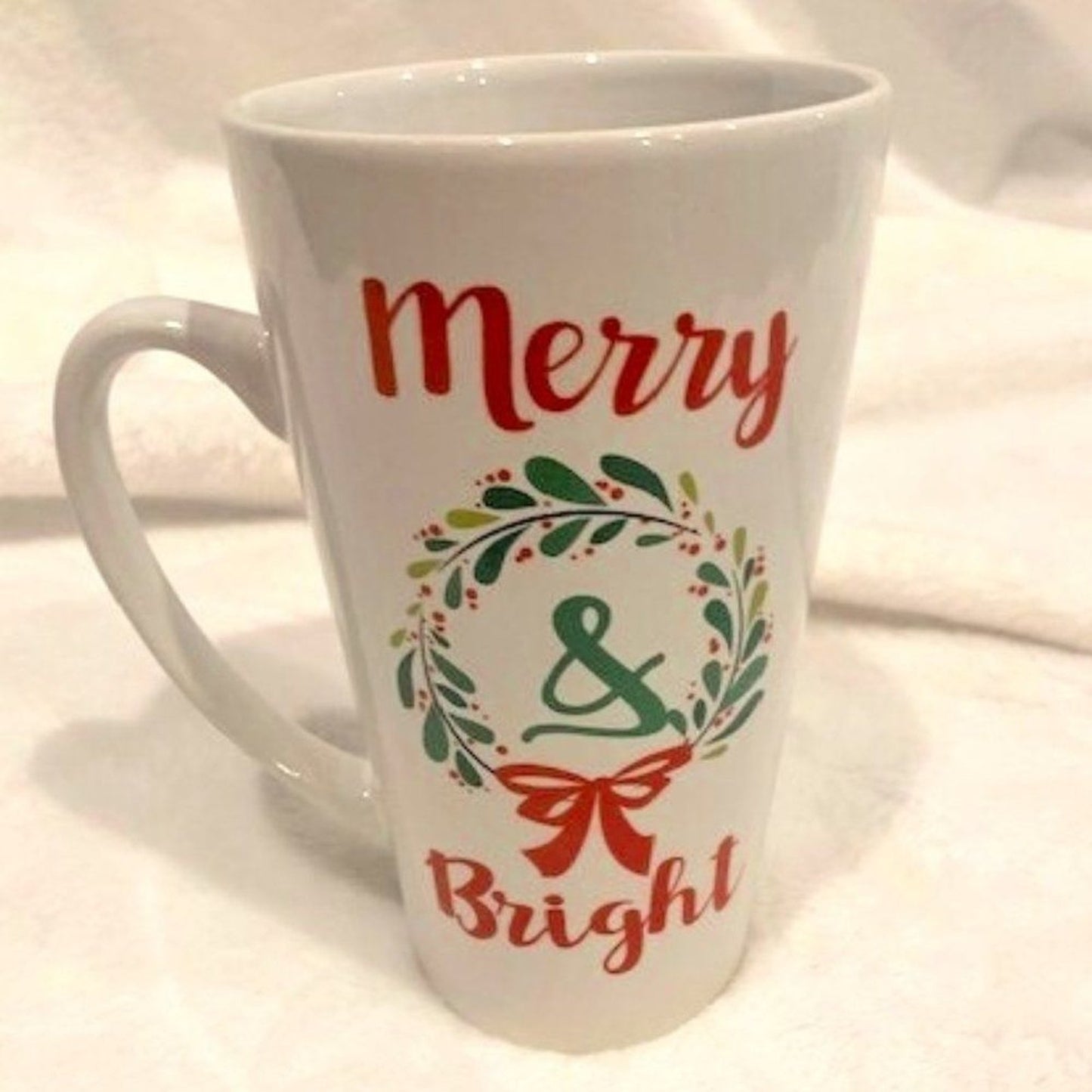 Caribou Coffee Christmas Mug Set of 2  "Bah Hum Mug" & "Merry & Bright"