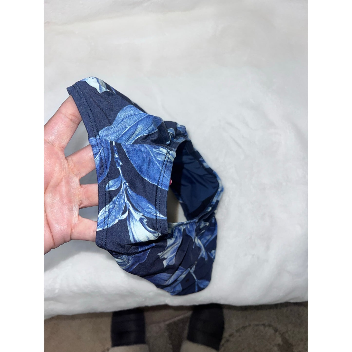 La Blanca Women's Blue Floral High Waist Shirred Bikini Bottoms Size 8
