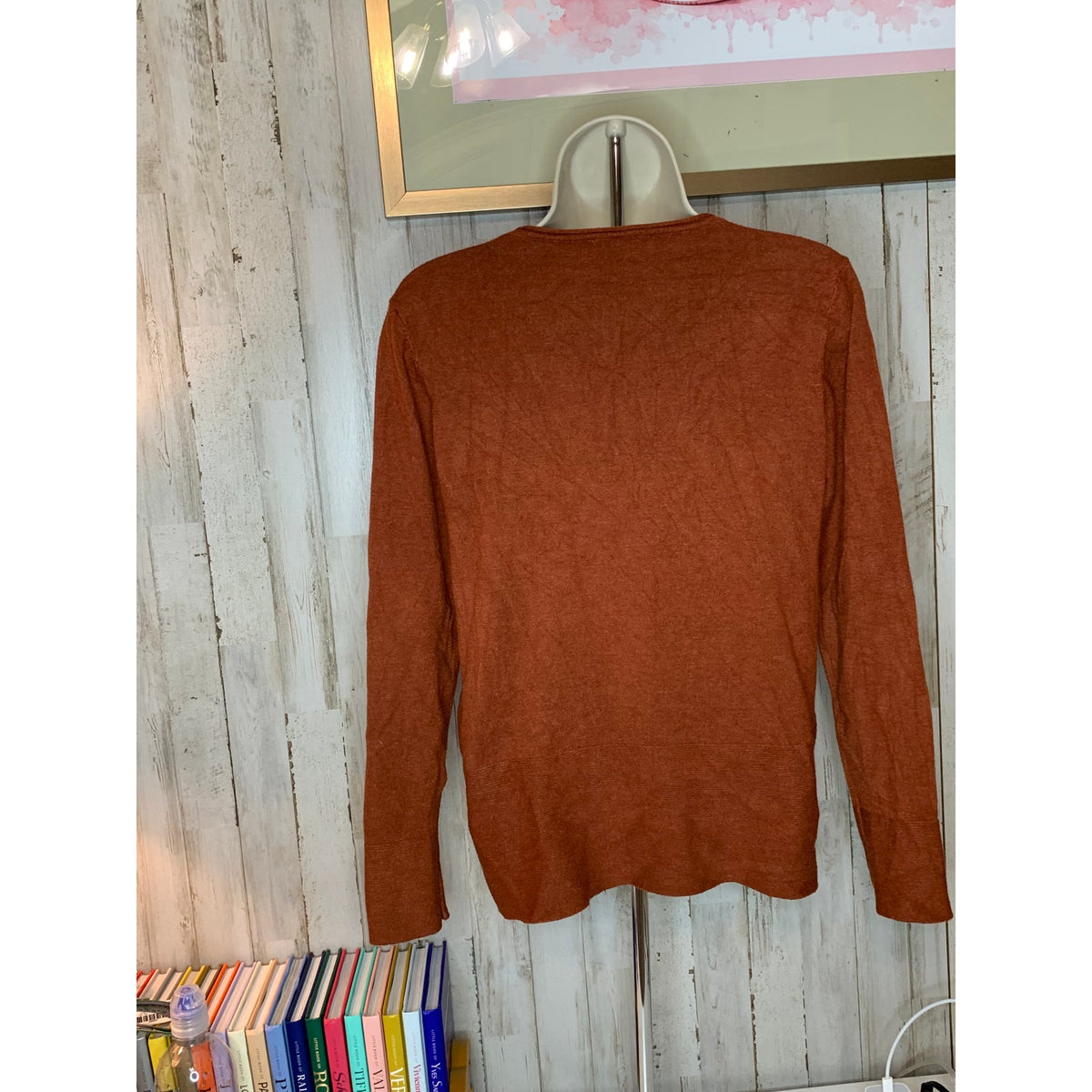 Vita Milano Sweater Womens Small Brown Crew Neck Long Sleeve Knit