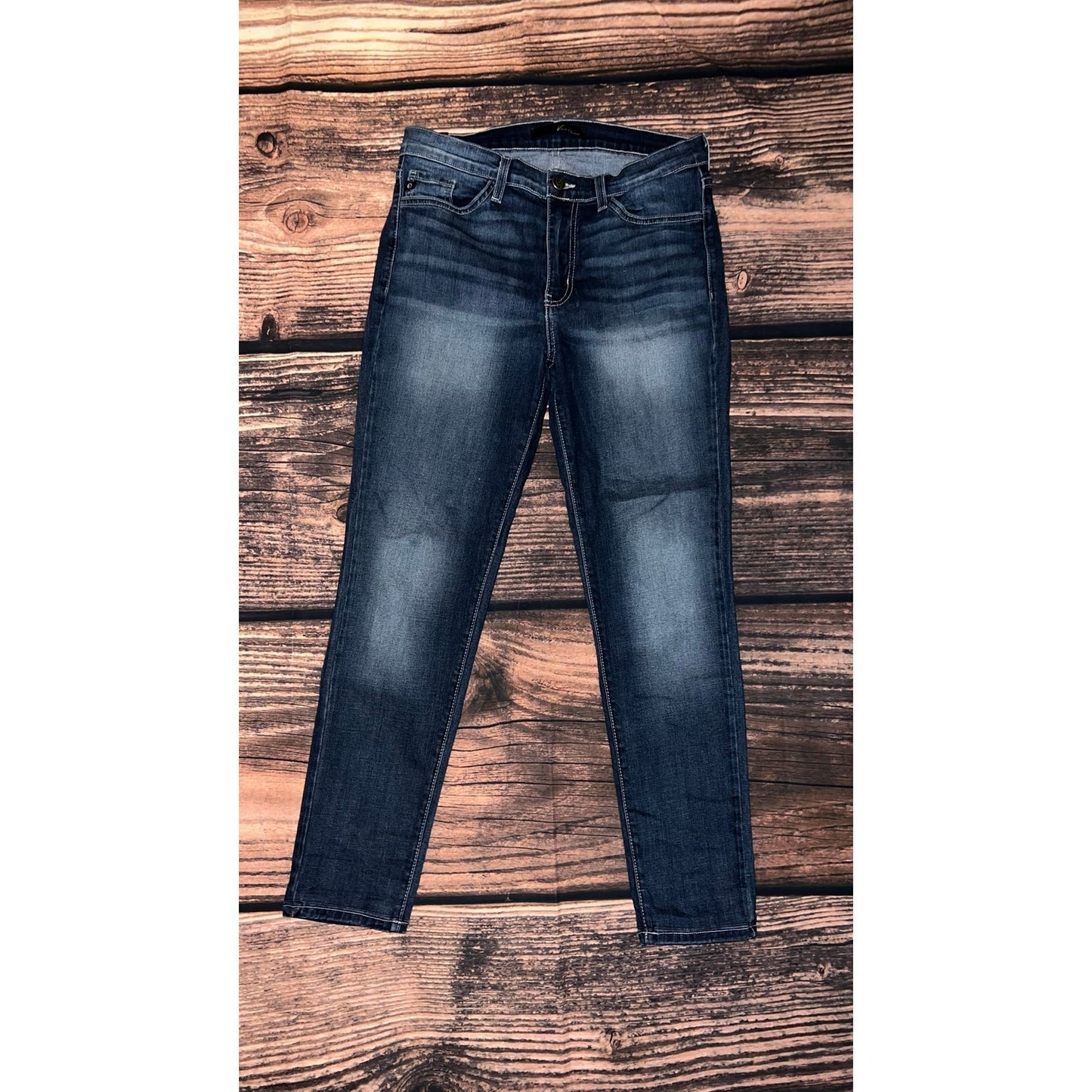 KanCan Women's Mid Rise Stretch Skinny Jeans Blue Denim Size 28