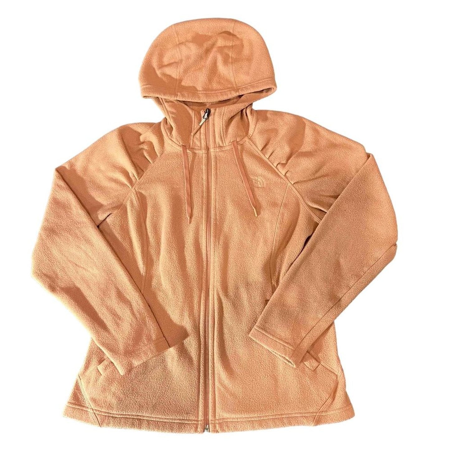 The North Face Womens Full Zip Fleece Hoodie Jacket Peach Tan Size Medium