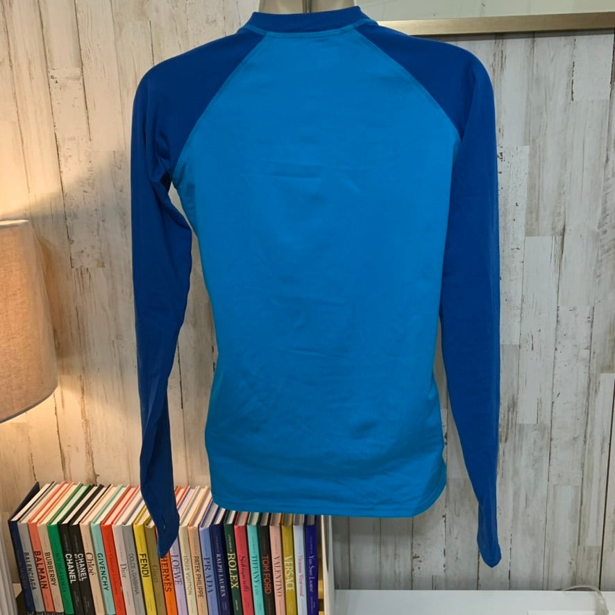 Columbia Boys Rash Guard Swim Shirt Blue Colorblock Size L