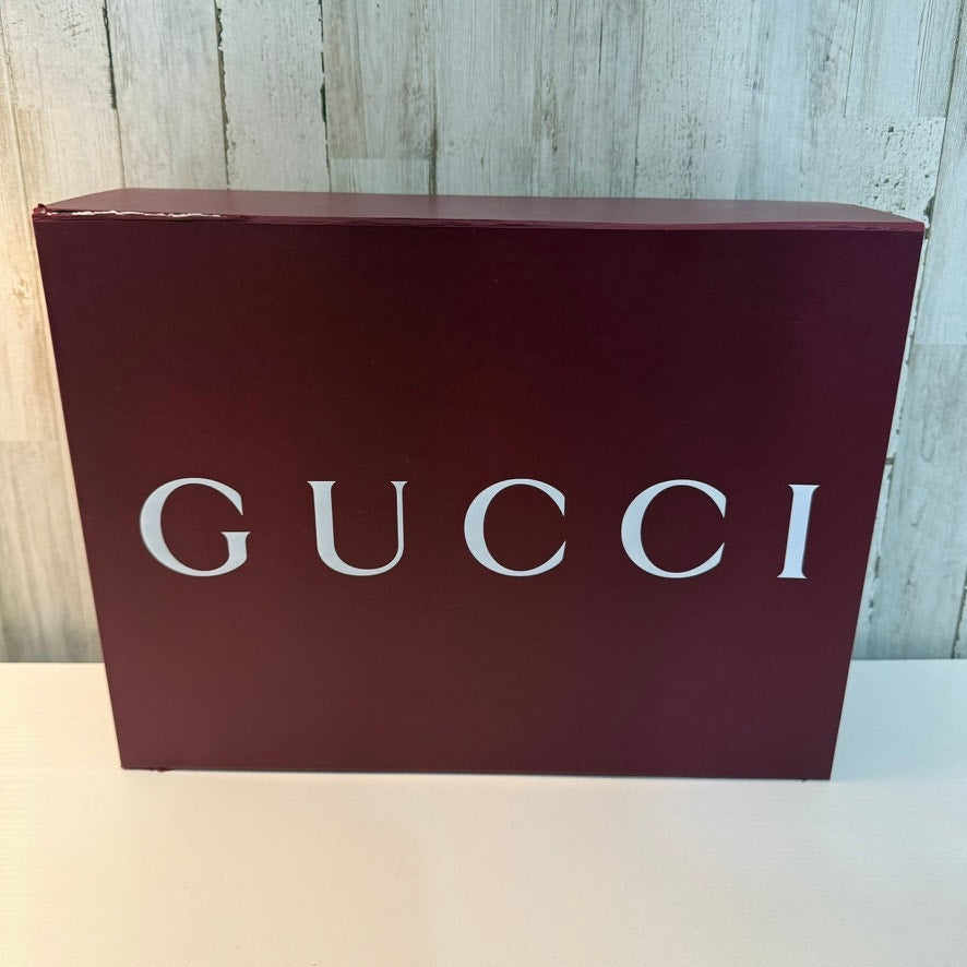 Gucci Gift Presentation Storage Box Burgundy Red White DAMAGED