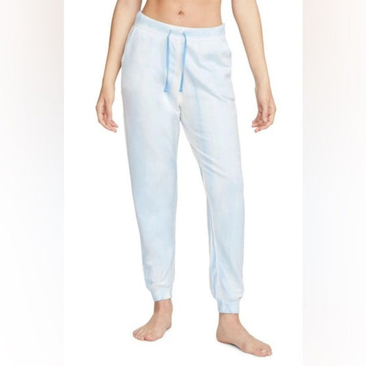 NWT Nike Yoga Luxe Fleece Jogger Pants Women's Size Small Light Blue Drawstring