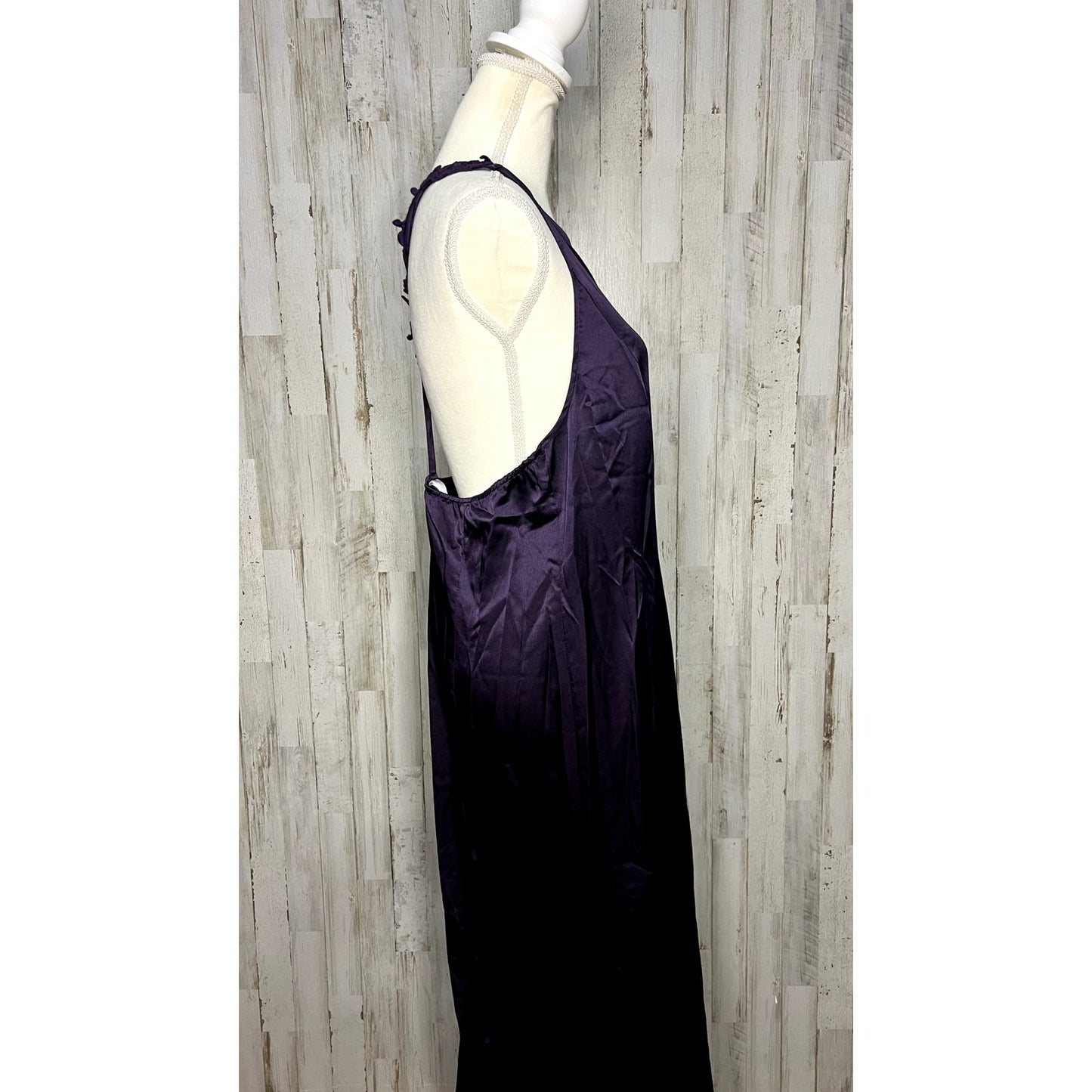 Newport News Women's Size 16 Dark Purple Satin Maxi Dress Formal