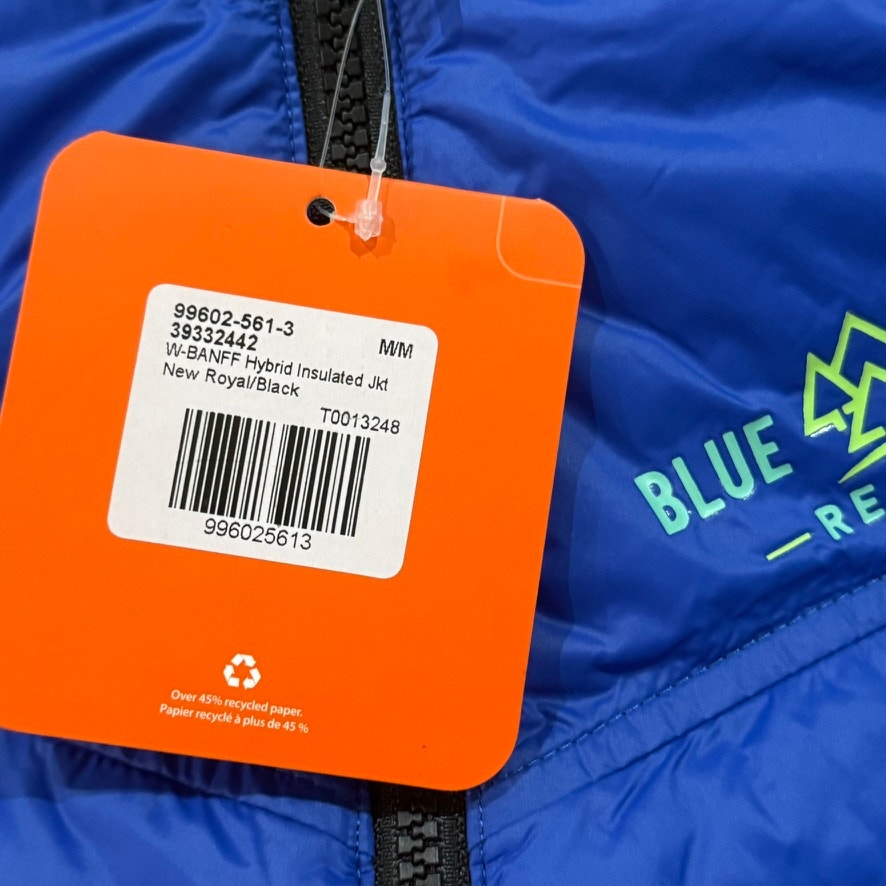 Elevate Women's Blue Hybrid Insulated Jacket Size Med Full-Zip Casual Mid-Length