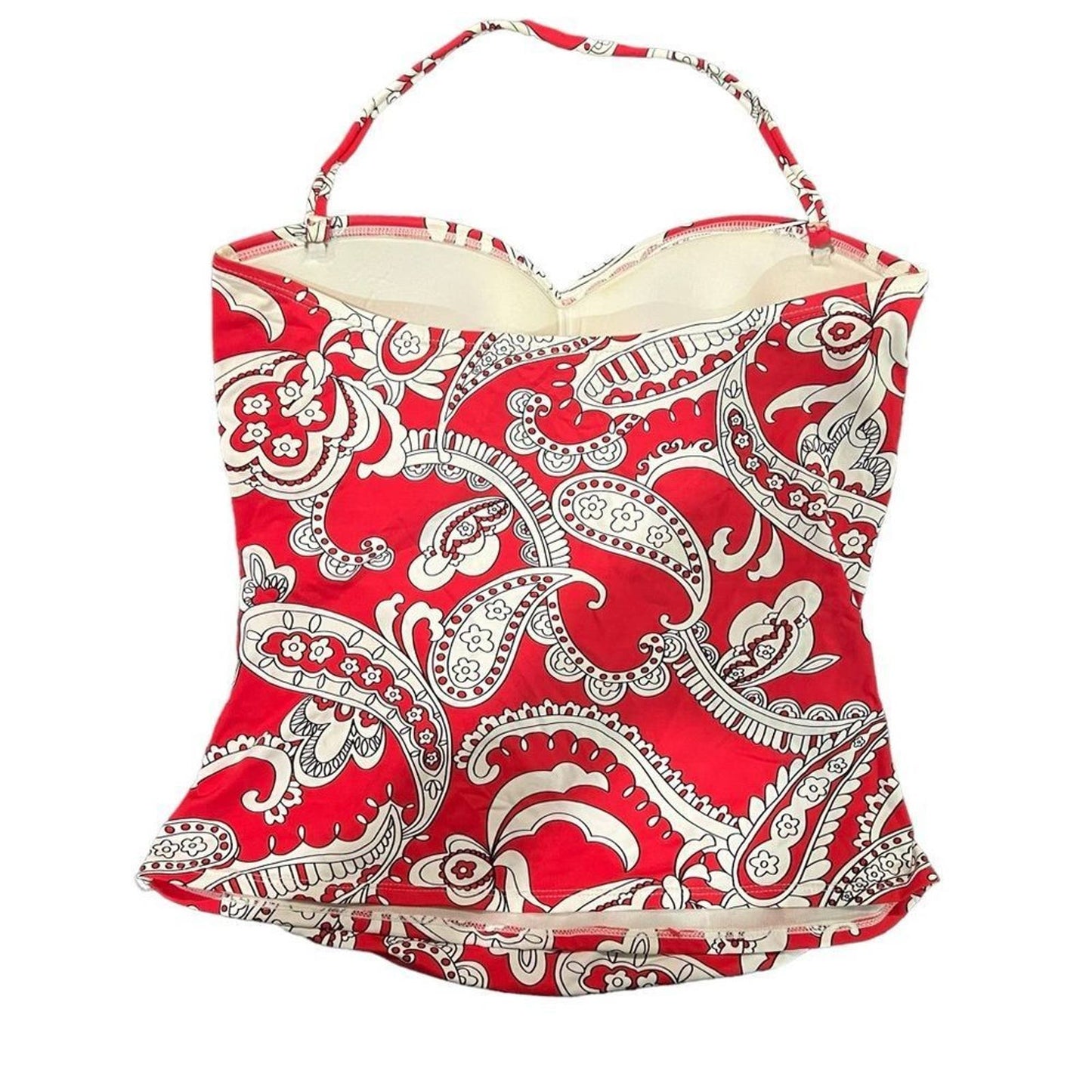 Tommy Bahama Red Paisley Tankini Top Size Large