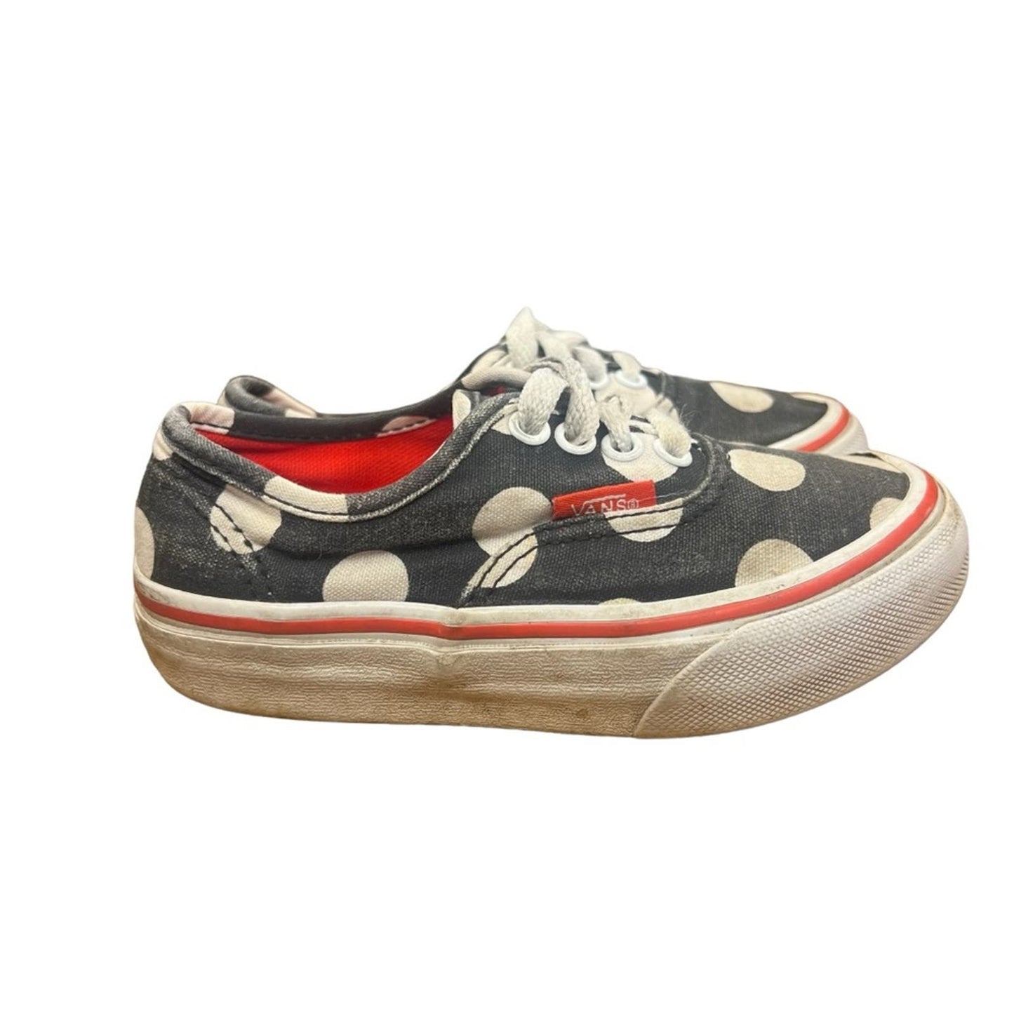 Vans Authentic Kids Polka Dot Low Top Lace Up Skate Shoe/ Sneakers Kids Size 11