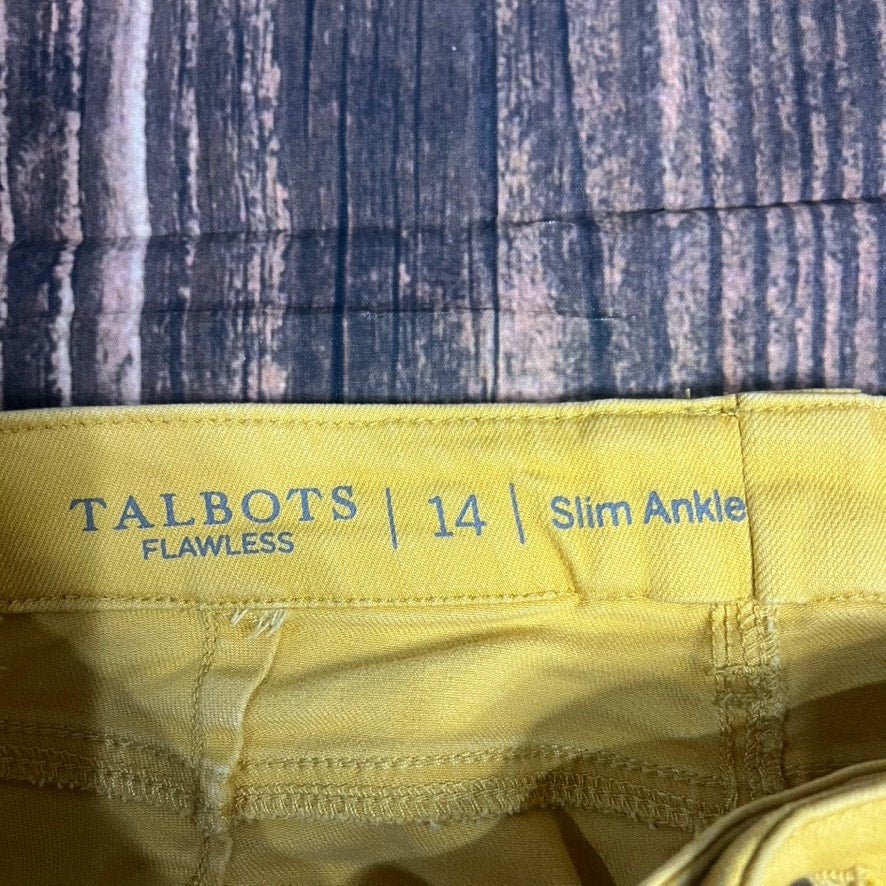 Talbots Flawless Women's Slim Ankle Jeans Size 14 Yellow