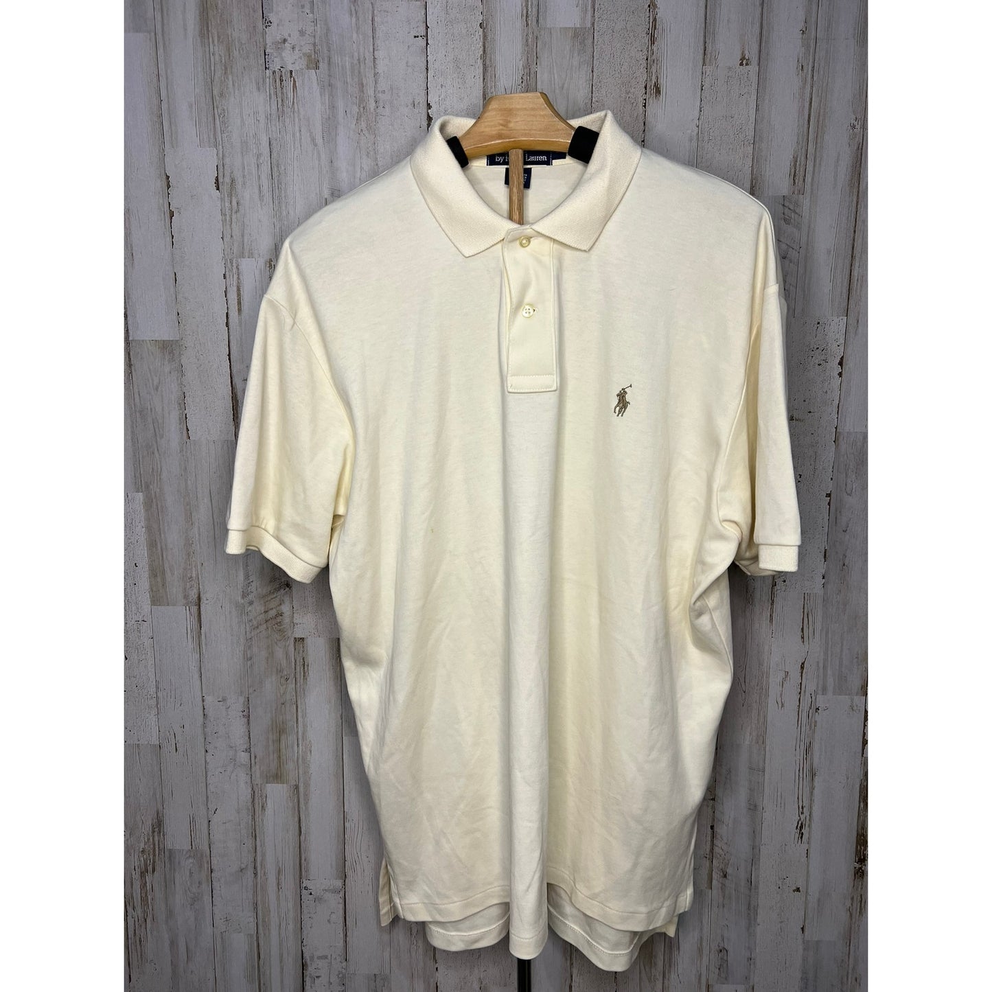 Polo Ralph Lauren Men's Ivory Polo Shirt Size Large Short Sleeve Casual