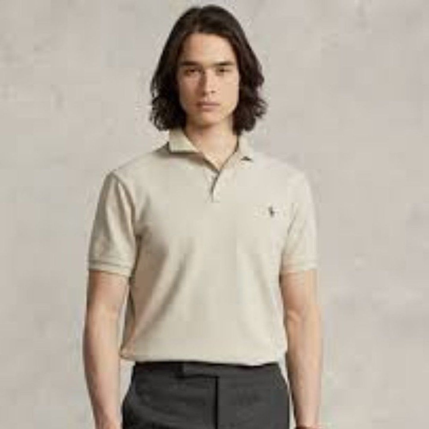 Polo Ralph Lauren Polo Shirt Mens 2XL Beige Classic Fit Black Pony Logo