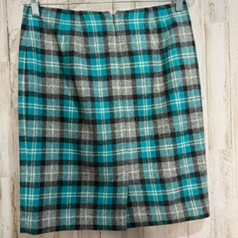 Talbots Women's Plaid Wool Blend Knee Length Skirt Size 2