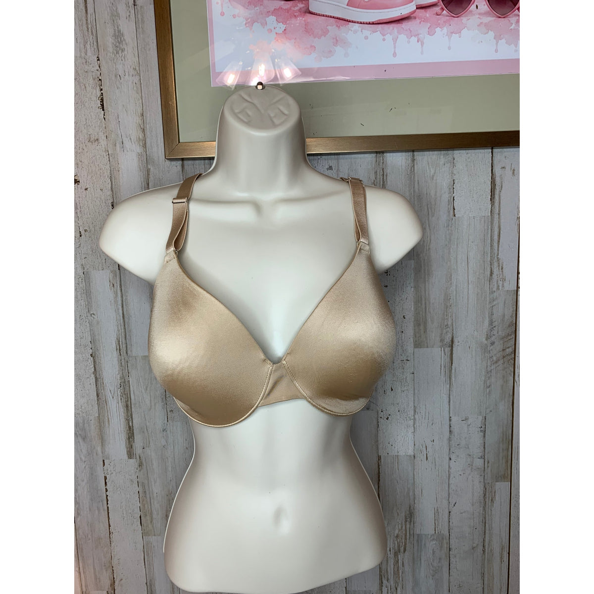 Soma Vanishing Back T-Shirt Bra Womens 38C Beige Nude Underwire Full