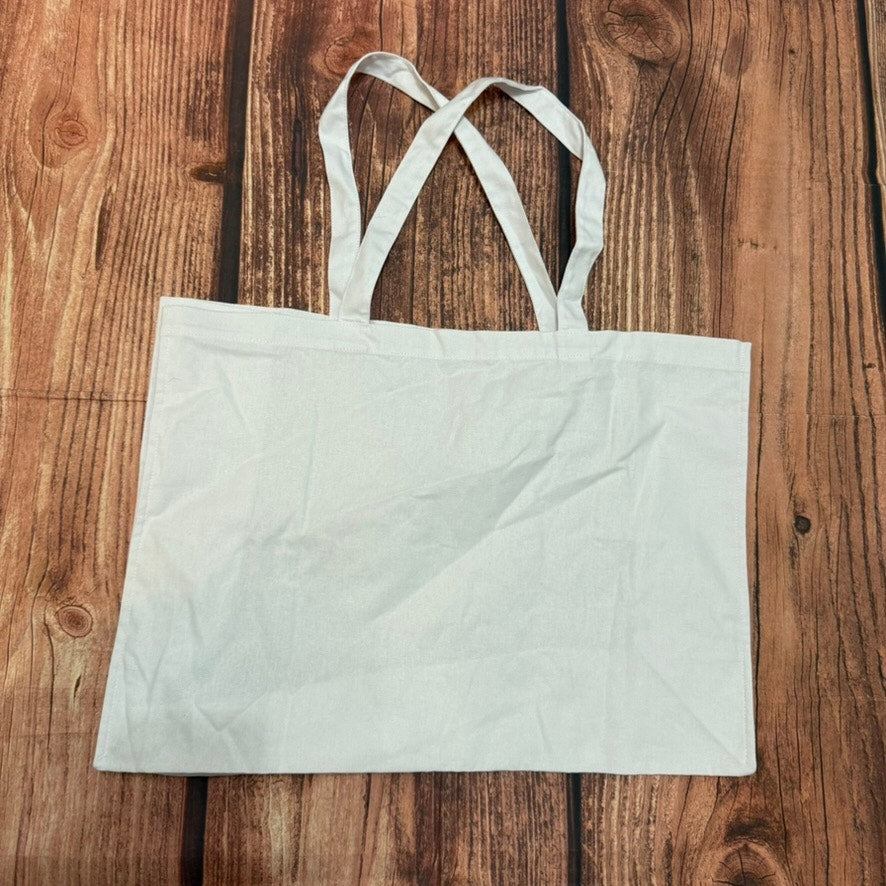 Gucci Tote Bag Womens Extra Large White Silver Logo Print Reusable