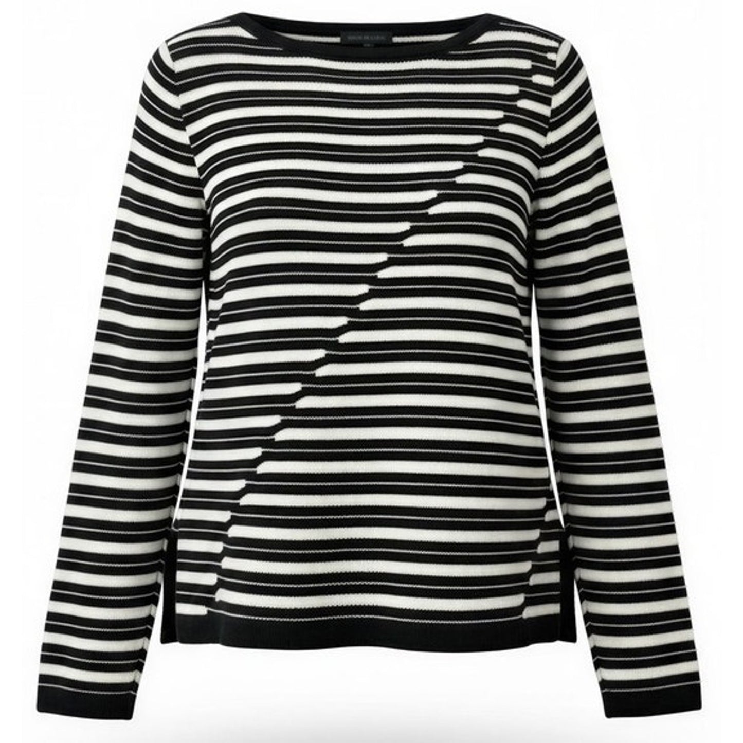 Pendleton Sweater Womens Size Medium Black & White Striped Knit Pullover Boat