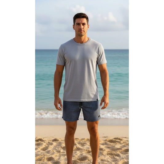 NWT Volcom Men's Houndstooth Swim Shorts Blue Size Small Beachwear Casual