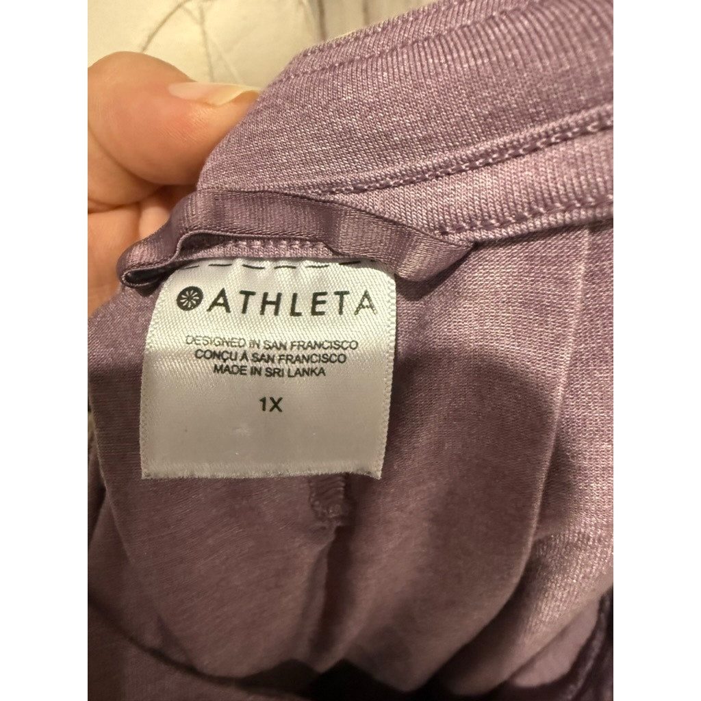Athleta Tank Top Womens 1X Purple Sleeveless Scoop Neck Swing Activewear