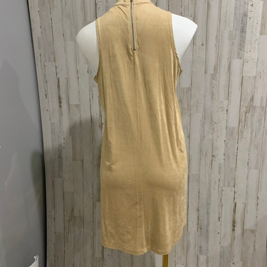 Sans Souci Dress Womens Size M Beige Sleeveless Mock Neck