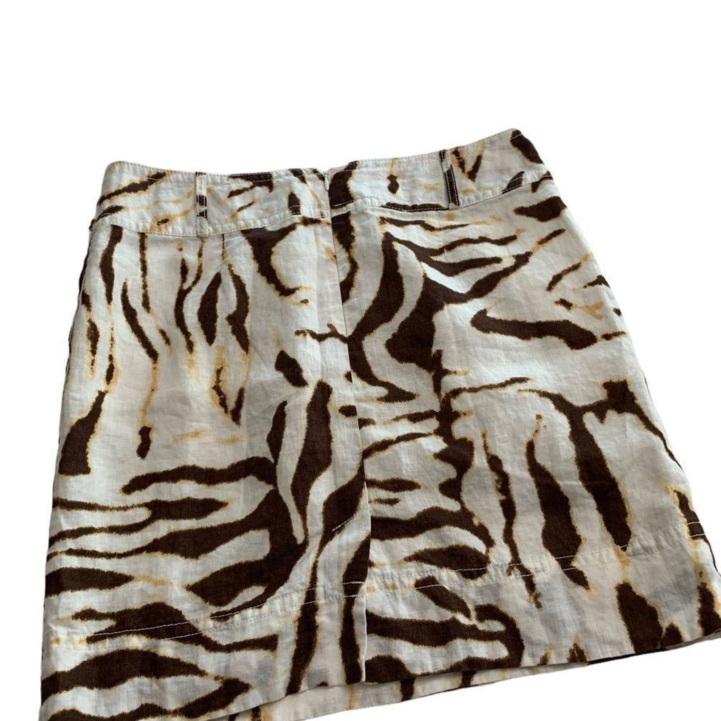 Women's Banana Republic Vintage Linen Safari Print Skirt Size 12