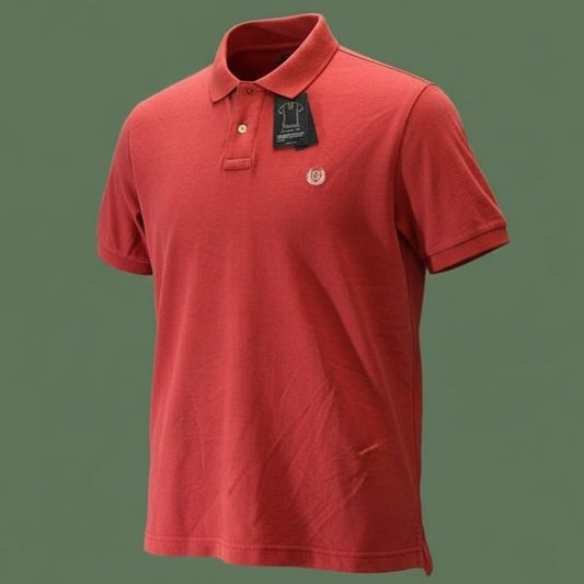 NWT Chaps Polo Shirt Mens Large Red Short Sleeve Custom Fit Embroidered Logo