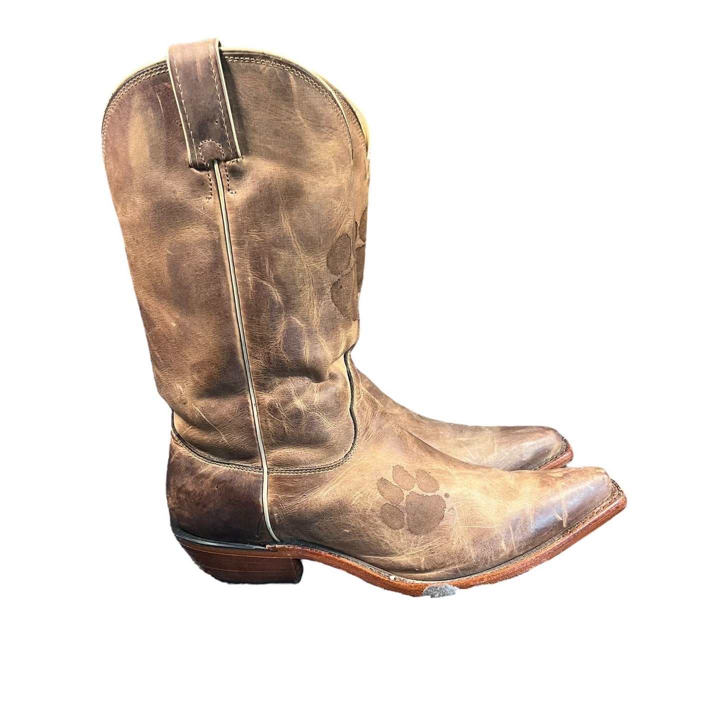 Nocona Collegiate Brown Leather Clemson University Tigers Western Boots Women 10