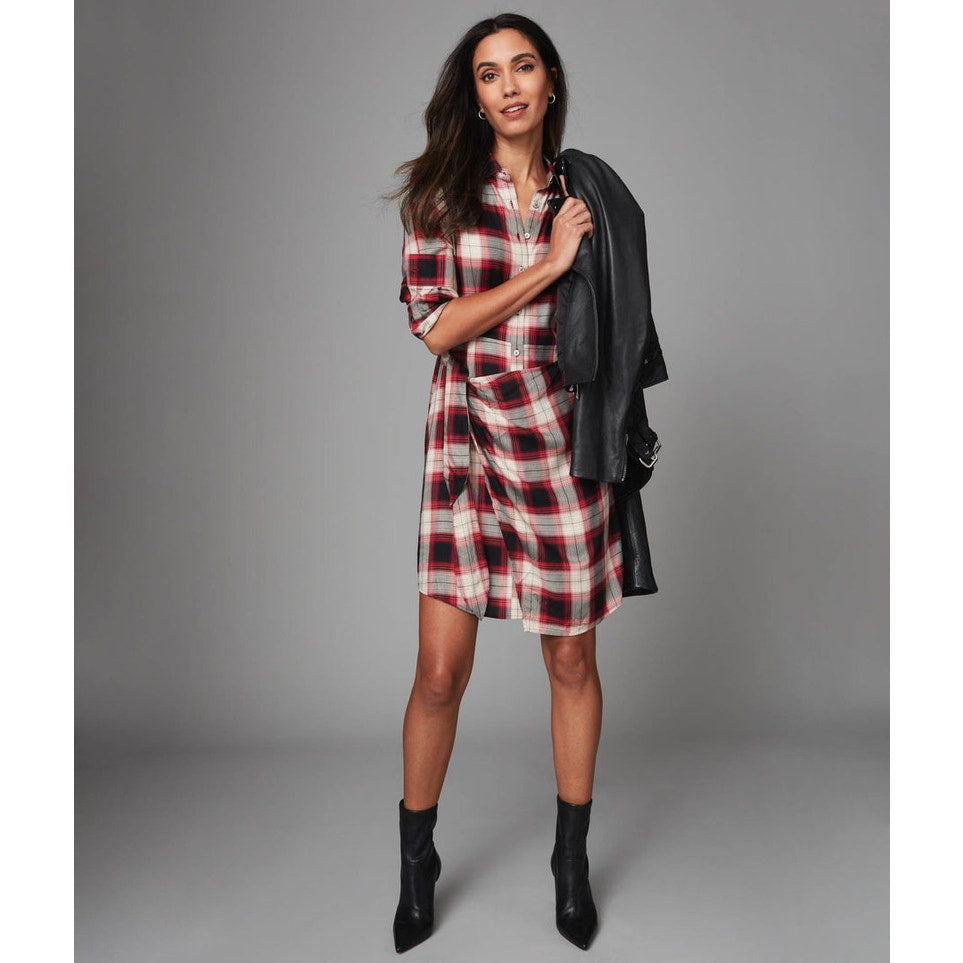 UNTUCKit Women's Plaid Wrap Dress Size 8 Knee Length Casual Fall