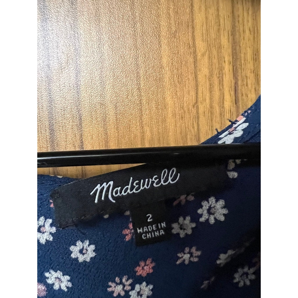 Madewell Women's Size 2 Navy Blue Daisy Floral Mini Dress Casual