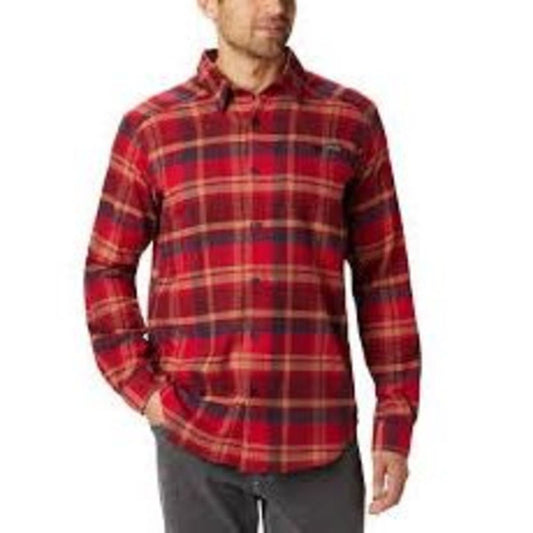 Columbia Men's Small Red Cornell Woods Flannel Long Sleeve Shirt