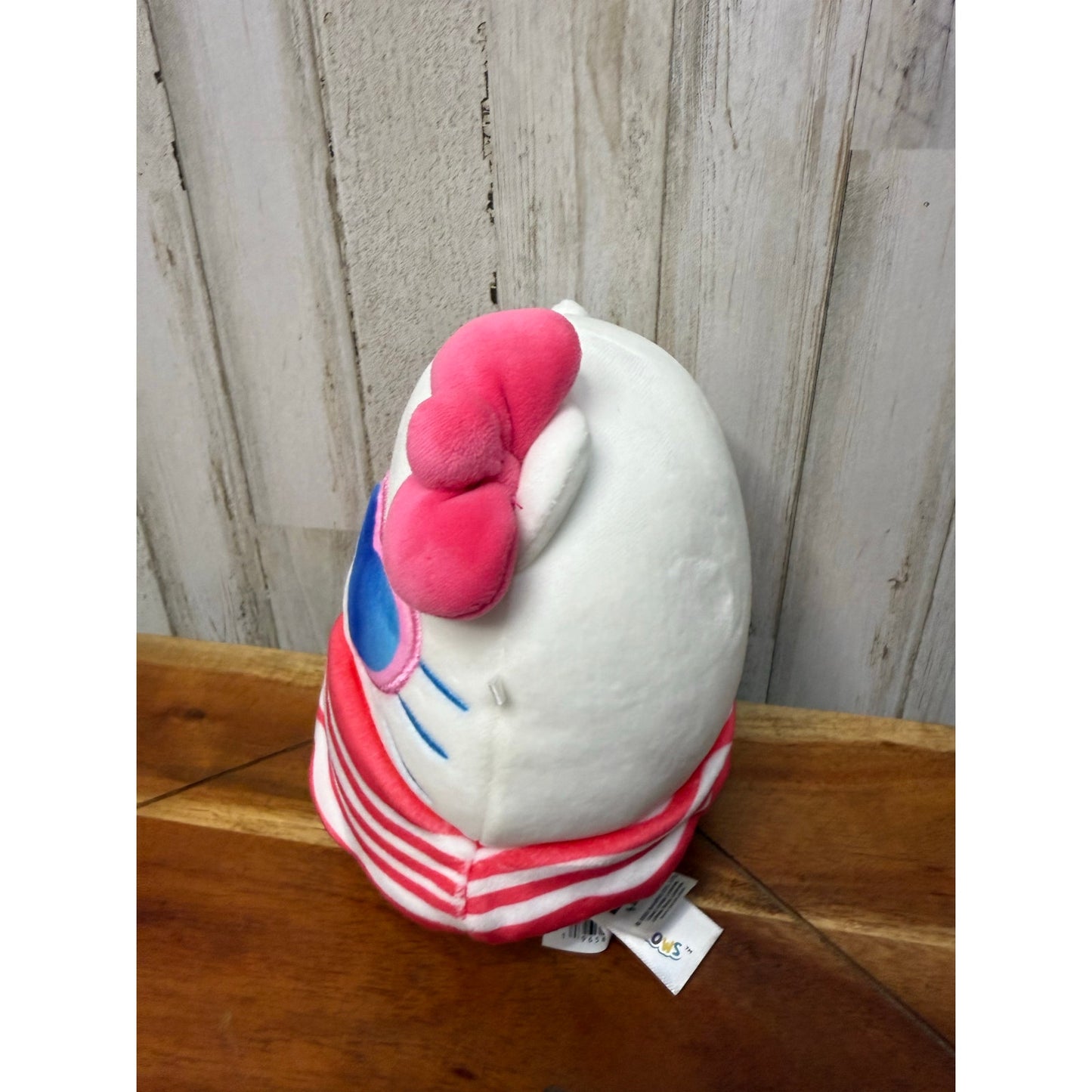 Hello Kitty Squishmallow Plush with Heart Sunglasses & Striped Suit Small 8”