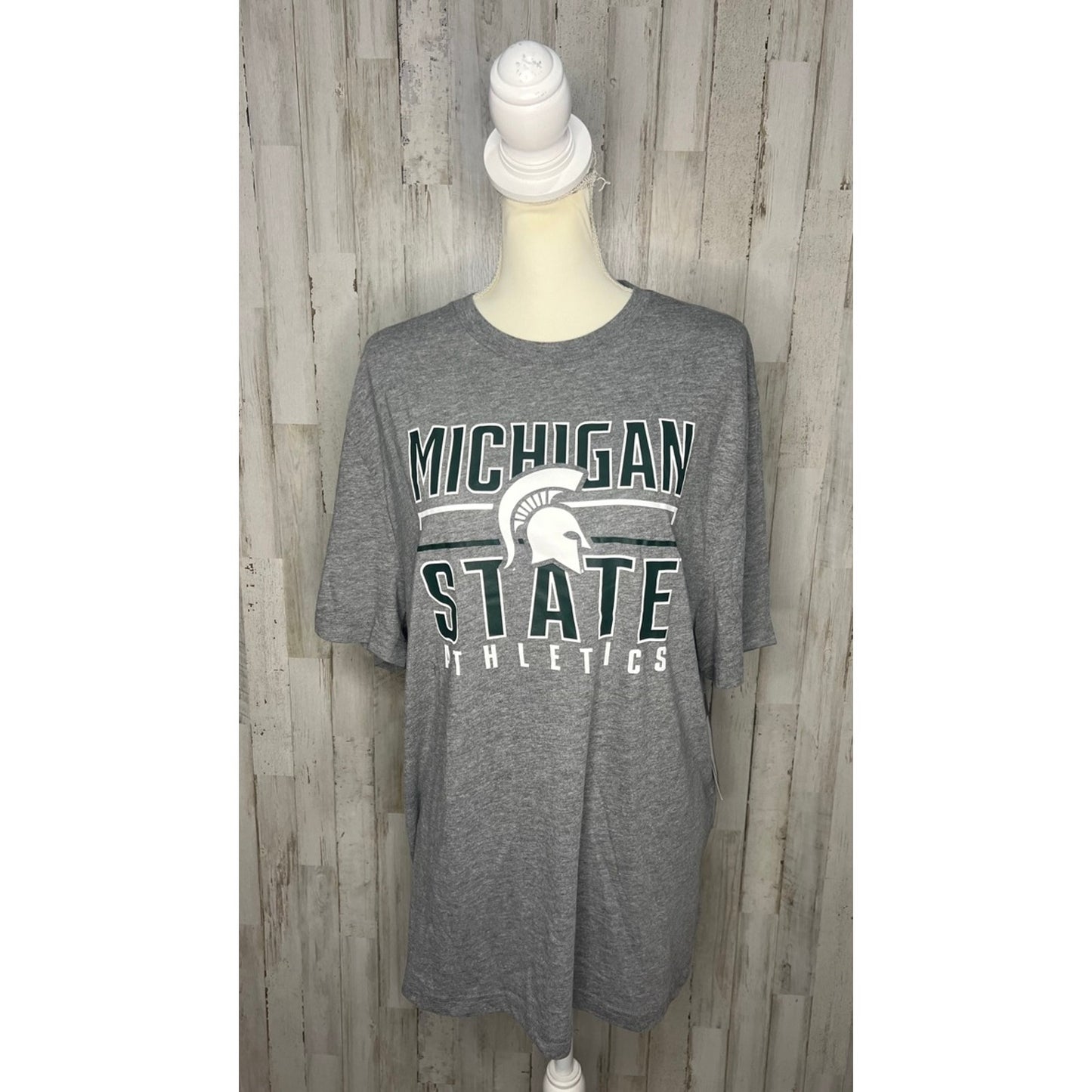 NWT Michigan State Spartans Men's Large Heather Gray T-Shirt Short Sleeve