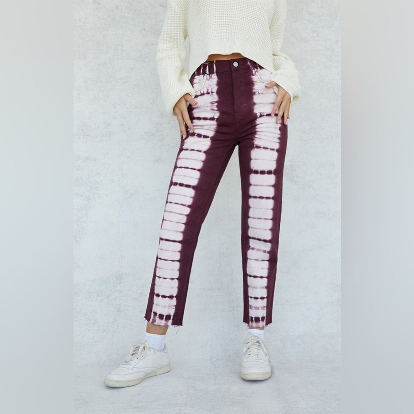 NWT PacSun Eco Raspberry Tie Dye High Waisted Straight Leg Jeans Size 29