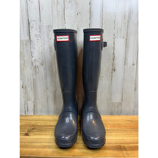 Hunter Women's Size 6 Original Tall Glossy Dark Gray Rain Boots