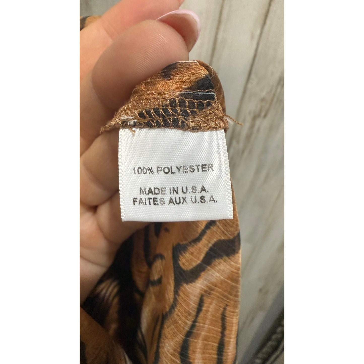 Misa Los Angeles Tiger Print Mini Dress Multicolor Long Sleeve Medium