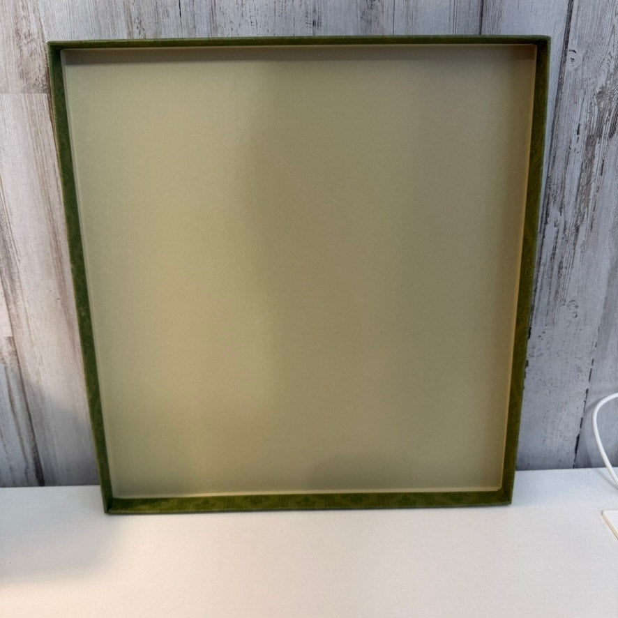 Gucci Gift Storage Box With Lid Green Damask Logo Large Square 13x12