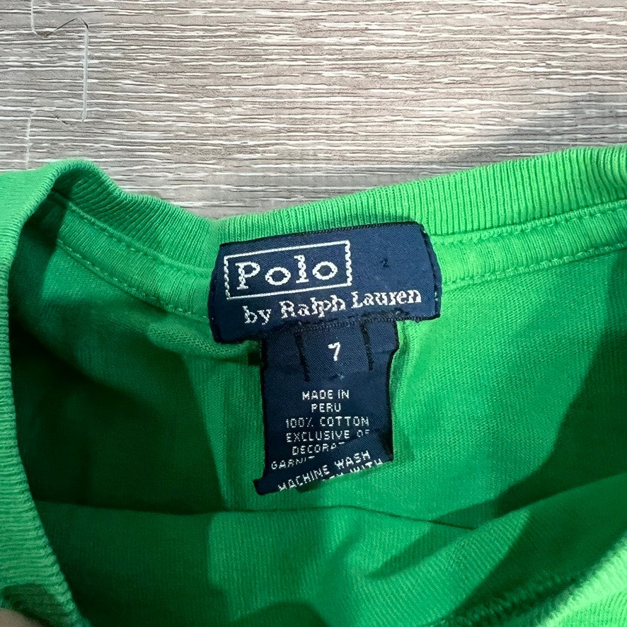 Polo Ralph Lauren Kids Green Crew Neck T-Shirt Size 7 Classic Fit