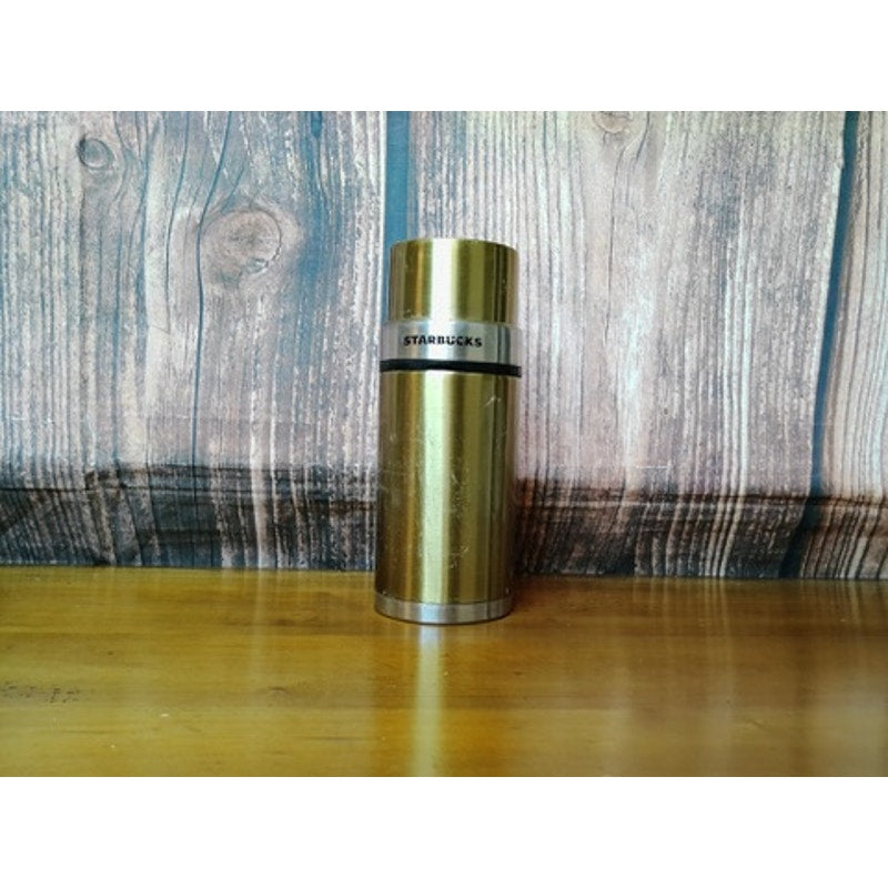 Starbucks Travel Thermos Bottle Gold Insulated 17 oz 2006
