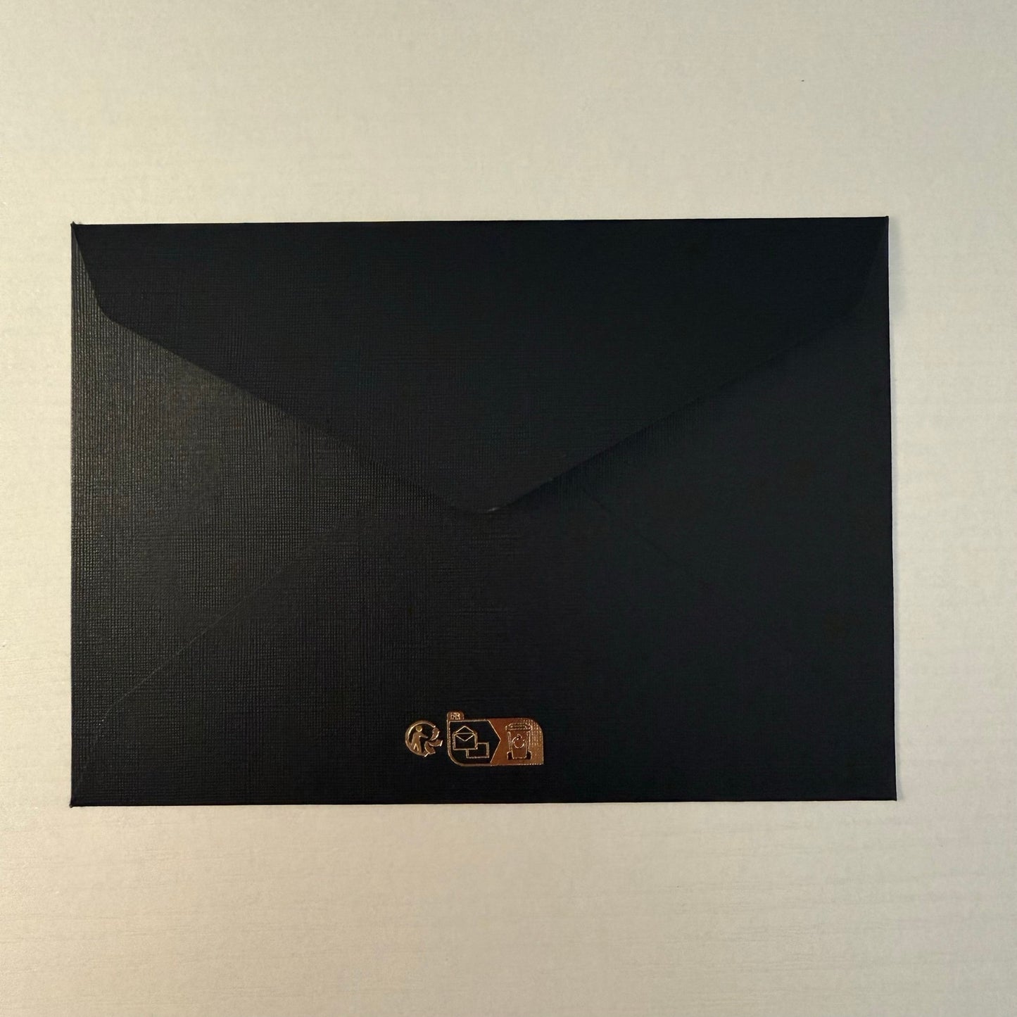 Versace Gift Envelope Packaging Sleeve Black Textured Raised Gold Logo 6x4