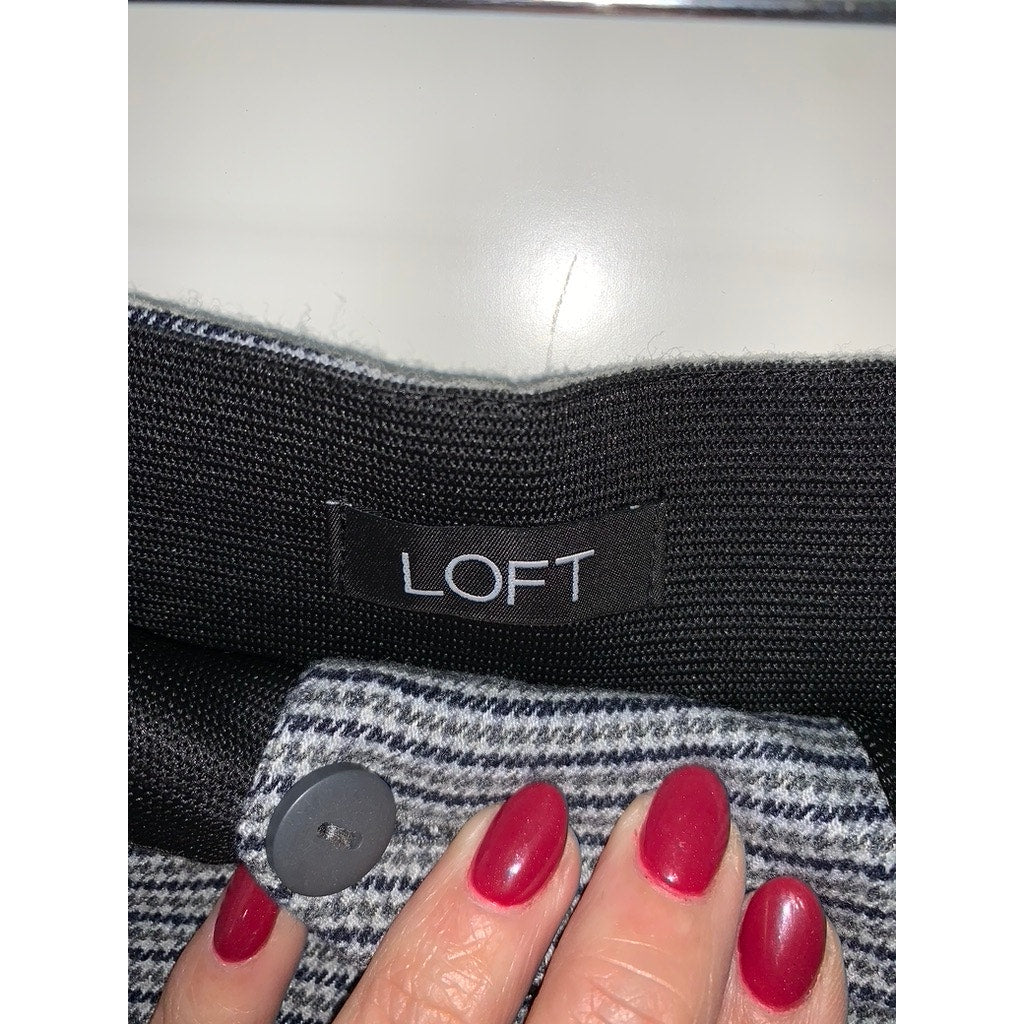 NWT Ann Taylor LOFT Women's Plaid Dress Pants Black Size 14