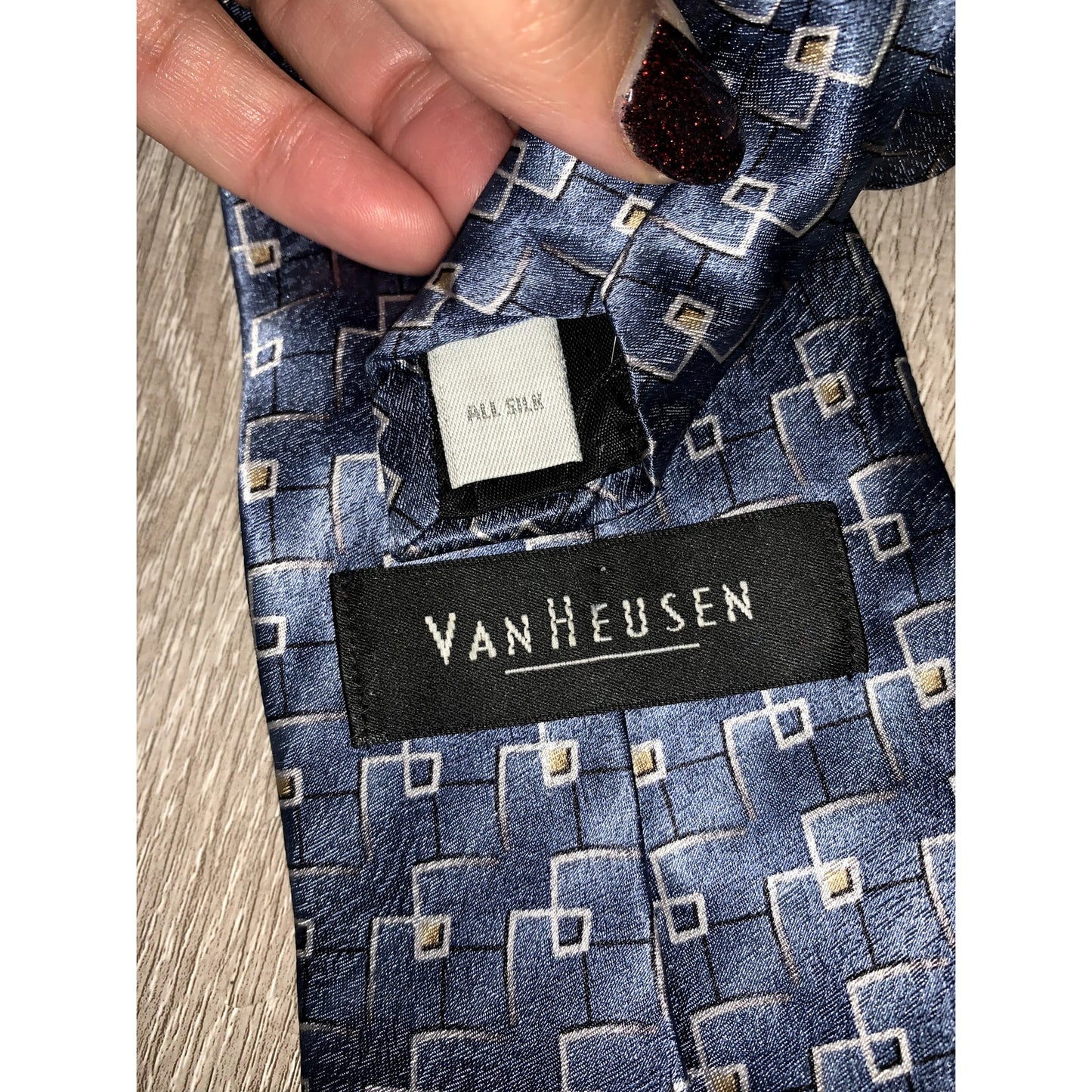 Van Heusen Men's Silk Ties Set of 3 Geometric Designer Multicolor