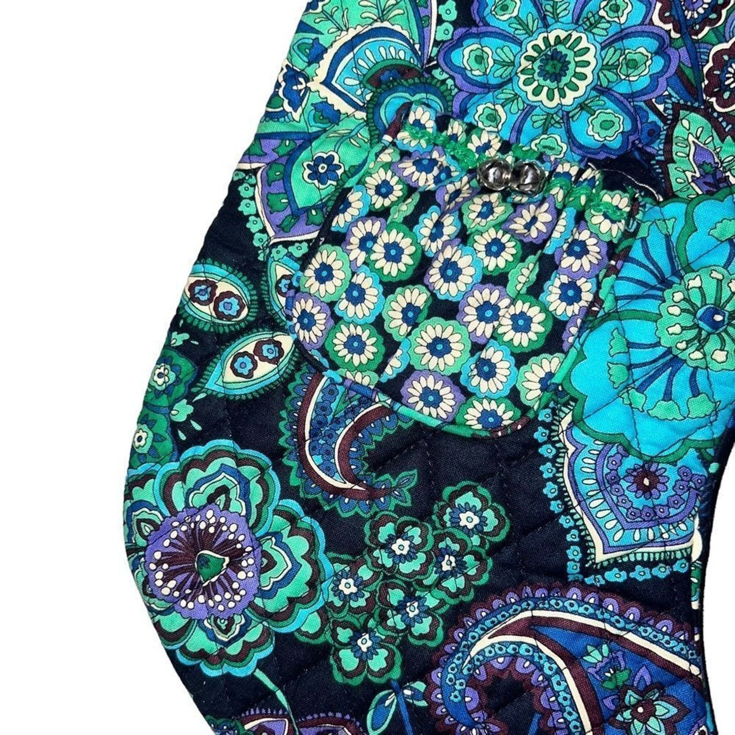 Vera Bradley Christmas Stocking Blue Rhapsody Floral Quilted Pocket Bells