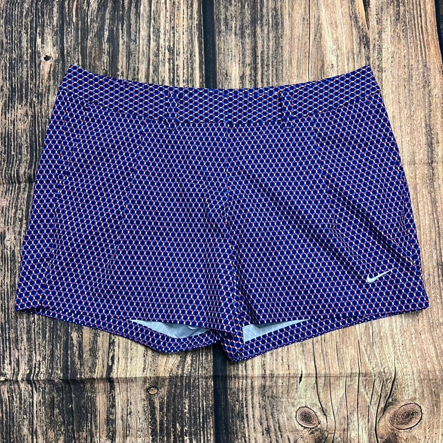 Nike Women's Size 8 Blue Geometric Dri-Fit Golf Shorts