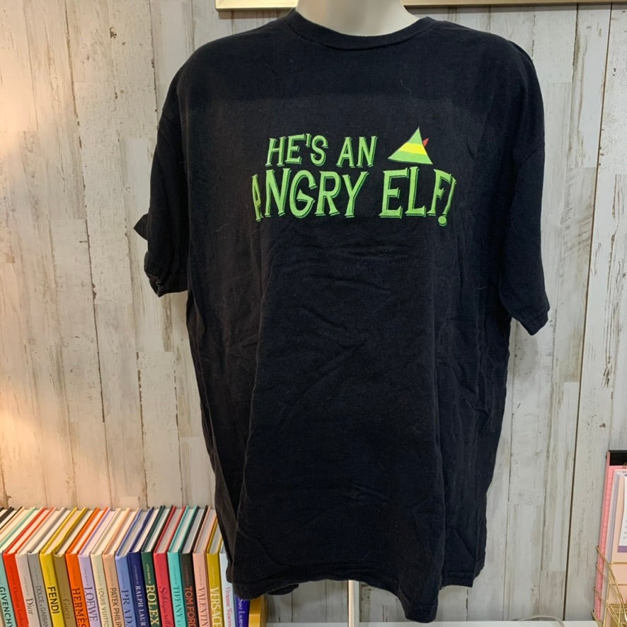 Elf Movie He’s an Angry Elf Black Graphic Tee Size XL